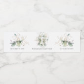 緑の金ゴールドの葉クロスバプテスムワインラベル ペットボトルラベル (シングルラベル)