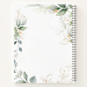 緑の金ゴールドの葉クロスベビーバプテスマ ノートブック (裏面)