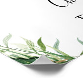 緑の金ゴールドの葉サファリ赤ちゃんシャワー歓迎サイン ポスター (角)