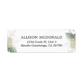 緑の金ゴールドの葉ユーカリのラベル ラベル (正面)