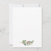 緑の金ゴールドの葉レッドベリークロスバプティスインビタット 招待状 (裏面)