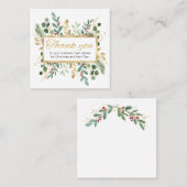 緑の金ゴールドの葉、ありがとうございます名刺 スクエア名刺 (正面/裏面)