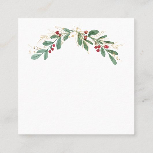 緑の金ゴールドの葉、ありがとうございます名刺 スクエア名刺 (裏面)