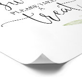 緑の金ゴールドの赤ちゃんシャワーの好意サイン ポスター (角)