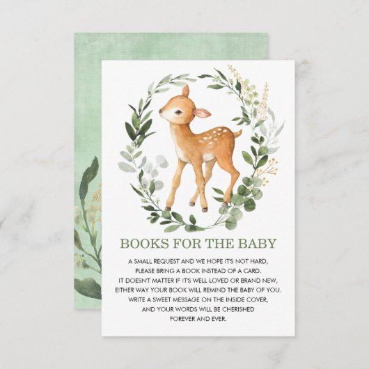 緑の金ゴールドウッドランドディアブックベビー図書室 エンクロージャーカード (正面/裏面)