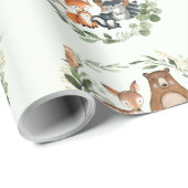 緑の金ゴールドウッドランドフォレストベビー動物 ラッピングペーパー (ロールコーナー)