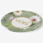 緑の金ゴールドエレガントフローラモダン時代 ペーパープレート (アングル)