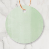 緑の金ゴールドエレガントユーカリ赤ちゃんシャワー フェイバータグ (裏面)