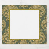 緑の金ゴールドエレガントヴィンテージフレームラベル スパークリングワインラベル (シングルラベル)