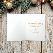 緑の金ゴールドエレガント写真の折り畳みクリスマス シーズンカード