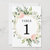 緑の金ゴールドエレガント5"x7"のテーブル番号 招待状 (正面)