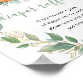 緑の金ゴールドカボチャおむつラッフルベビーシャワー ポスター (角)