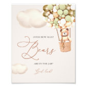 緑の金ゴールドクマの気球は何人のクマのサインを推測 フォトプリント (正面)