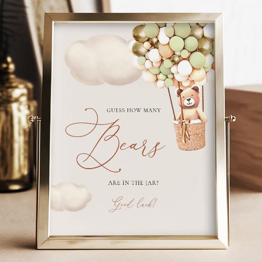 緑の金ゴールドクマの気球は何人のクマのサインを推測 フォトプリント