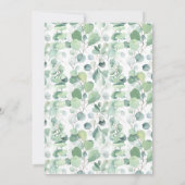 緑の金ゴールドクマ赤ちゃんシャワー心待ちベビー 招待状 (裏面)