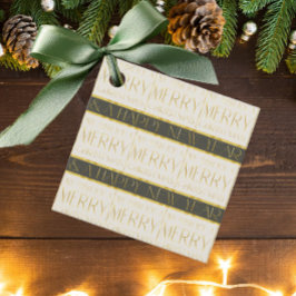 緑の金ゴールドクリスマスパターン#35 ID1009 フェイバータグ