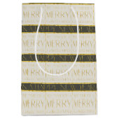 緑の金ゴールドクリスマスパターン#35 ID1009 ミディアムペーパーバッグ (正面)