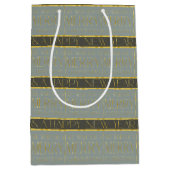 緑の金ゴールドクリスマスパターン#35b ID1009 ミディアムペーパーバッグ (正面)