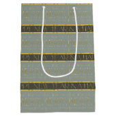 緑の金ゴールドクリスマスパターン#35b ID1009 ミディアムペーパーバッグ (裏面)