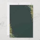 緑の金ゴールドクロスグリッターファーストホーリーコミュニオン 招待状 (裏面)