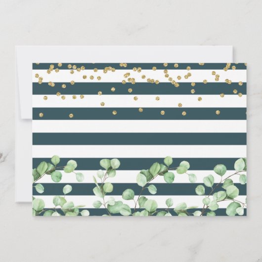 緑の金ゴールドグリッターバプテスマサンキューカード サンキューカード (裏面)