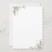 緑の金ゴールドグリッターバルーンサプライズ赤ちゃんシャワー 招待状 (裏面)