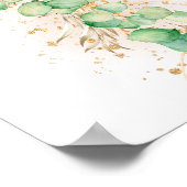 緑の金ゴールドグリッターユーカリバルーンウェルカム ポスター (角)