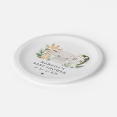 緑の金ゴールドサファリ動物がベビーシャワーで運転 ペーパープレート (アングル)