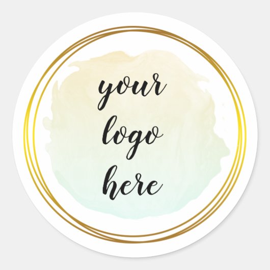 緑の金ゴールドサークルリングや輪カスタムグリッターロゴクラス ラウンドシール (正面)