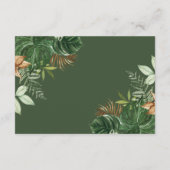 緑の金ゴールドジャングルサファリバルーンおむつラッフル エンクロージャーカード (裏面)