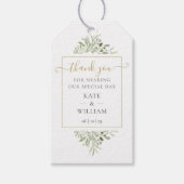 緑の金ゴールドスクリプトサンキューギフト結婚式の引き出物 ギフトタグ (正面)