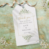 緑の金ゴールドスクリプトサンキューギフト結婚式の引き出物 ギフトタグ