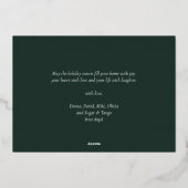 緑の金ゴールドスクリプトメリークリスマスシンプルの写真 箔シーズンカード (裏面)