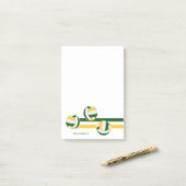 緑の金ゴールドストライプバレーボール選手の名前 ポストイット (デスク上)