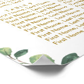 緑の金ゴールドゾウの洗礼式シーティングチャート ポスター (角)