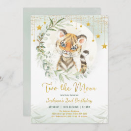 緑の金ゴールドタイガー2月2日の誕生日 招待状