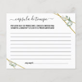 緑の金ゴールドタイムカプセルアドバイスバイリンガルカード (裏面)