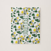 緑の金ゴールドチームの色の女の子サッカー ジグソーパズル (縦)