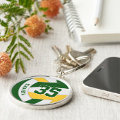 緑の金ゴールドチームの色バレーボカスタムール キーホルダー (側面)