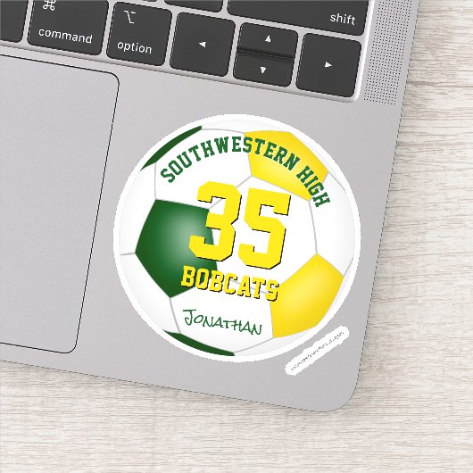 緑の金ゴールドチームは男の子の女の子をサッカー シール (詳細)