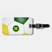 緑の金ゴールドチームカラーサッカー選手 ラゲッジタグ (正面横)