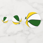 緑の金ゴールドチームカラーバスケットボールパーティー コンフェッティ (裏面)