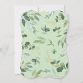 緑の金ゴールドツインエレファント1st誕生日ワイルドワン 招待状 (裏面)