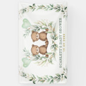 緑の金ゴールドツインテディがベビーシャワーへようこそ 横断幕 (縦)