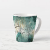 緑の金ゴールドツリークリスマス カフェラテマグ (右アングル)