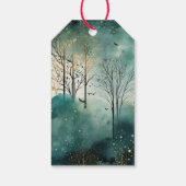 緑の金ゴールドツリークリスマス ギフトタグ (裏面)