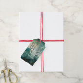 緑の金ゴールドツリークリスマス ギフトタグ (より糸付き)