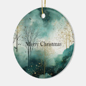 緑の金ゴールドツリークリスマス セラミックオーナメント (左)