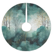 緑の金ゴールドツリークリスマス ブラッシュドポリエステルツリースカート (正面)