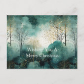 緑の金ゴールドツリークリスマス ポストカード (正面)